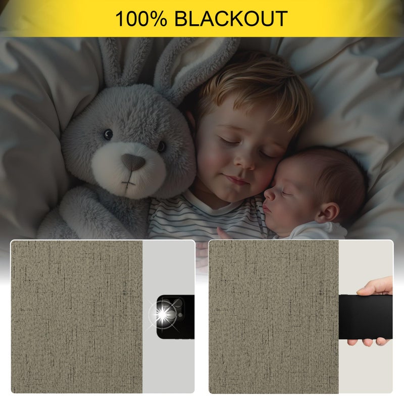 Pitalk Taupe Blackout Curtains 84 Inches Long for Bedroom 2 Panel Burg Linen Textured Room Darkening Drapes Thermal Insulated Dark Brown Curtains for Living Room Window Modern Farmhouse 84 Inch Length - Image 4