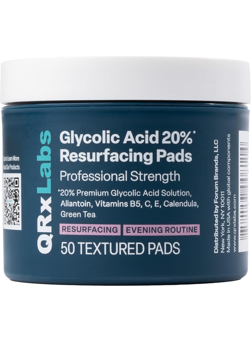 كيو آر إكس لابس ضمادات تجديد سطح البشرة بحمض الجليكوليك 20% وفيتامينات B5 وC وE والشاي الاخضر والاذريون والانتوين من كيو ار اكس لابس - تعمل على تقشير السطحية وتقلل ظهور الخطوط الدقيقة والتجاعيد - Image 1