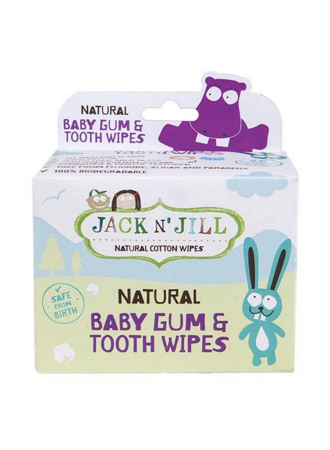 Jack N' Jill Baby Gum & Tooth Wipes - Natural & Safe, Contains Only Water & Xylitol, Soft Sterilized Cotton, Free From Fluoride & Sugar, Baby Mouth Wipes - 25 Individually Wrapped Wipes - Image 1