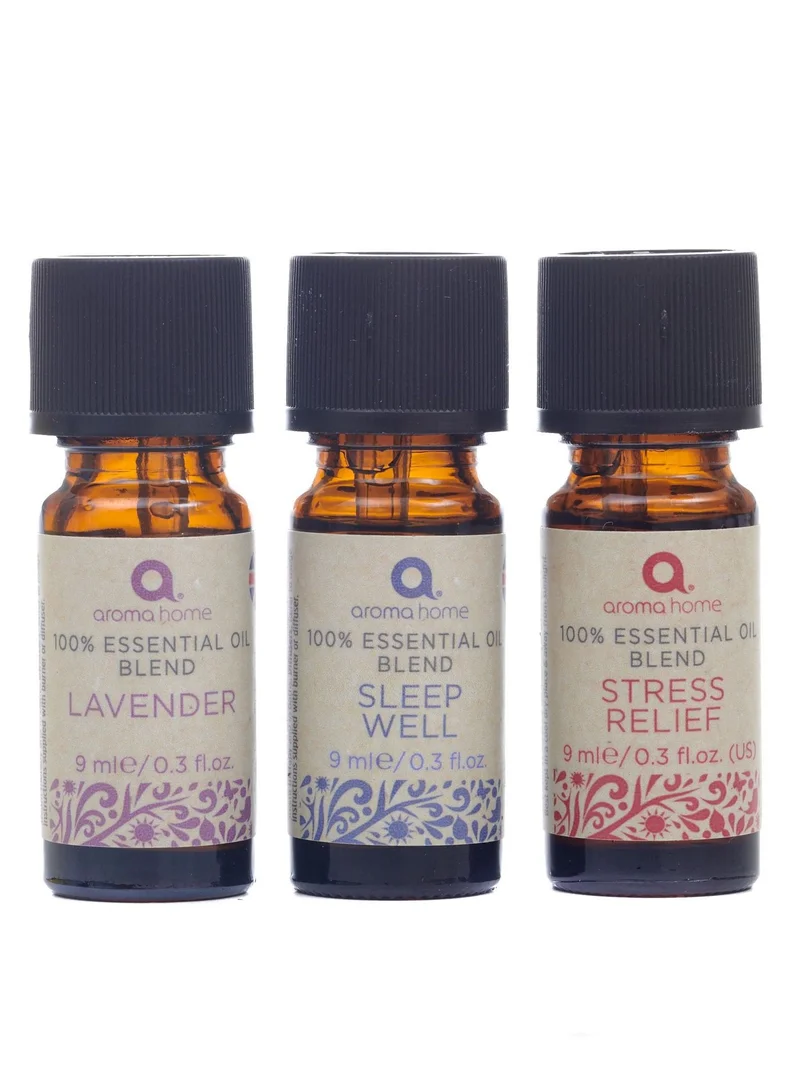 Aroma Home 100% Essential Oils Pack
(Lavender, Sleep Well, Stress Relief)