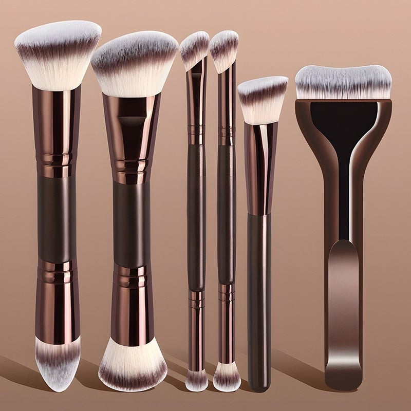 6-Piece Makeup Brush Set - Foundation, Blush, Eyeshadow, Powder, with Pillow Brush - Image 1