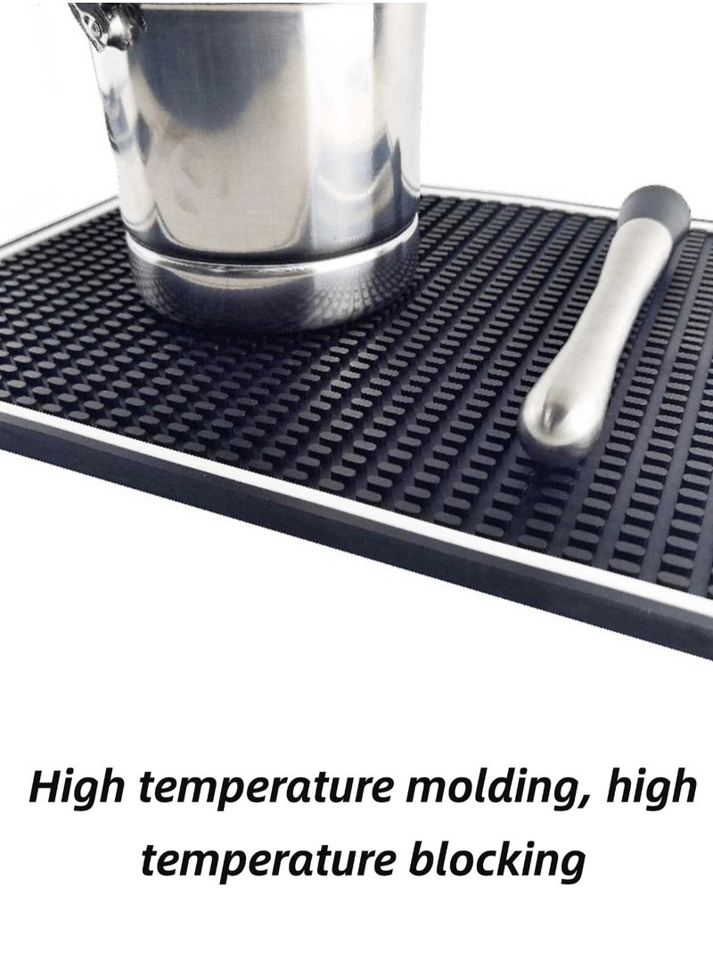 Brutelle Drying Coffee Rubber Service Mat 45x30cm Countertop Coffee Mat with White Border Beverage Mat Placemat Rubber Anti-Spill Non-Slip Coffee Mat Serving Mat for Coffee Bar Restaurant Countertop  - Image 5