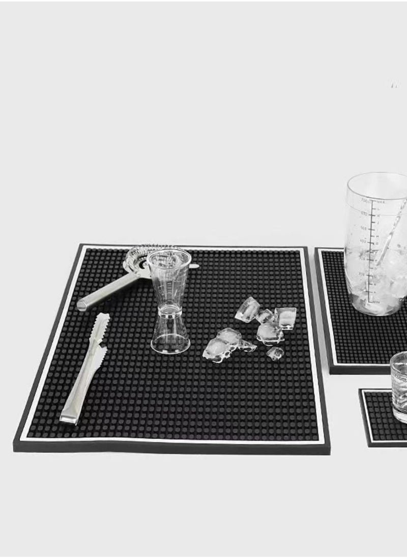 Brutelle - Drying Coffee Rubber Service Mat 45x30cm Countertop Coffee Mat with White Border Beverage Mat Placemat Rubber Anti-Spill Non-Slip Coffee Mat Serving Mat for Coffee Bar Restaurant Countertop - Image 1