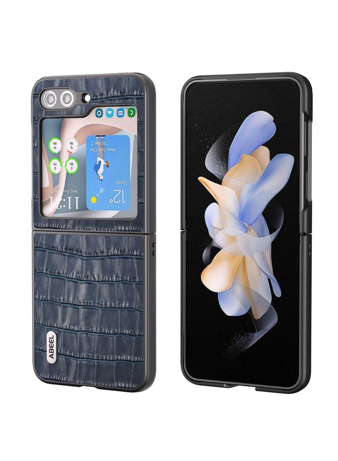 S-TOP Case For Samsung Galaxy Z Flip6 ABEEL Crocodile Texture Genuine Leather Phone Case - Image 1