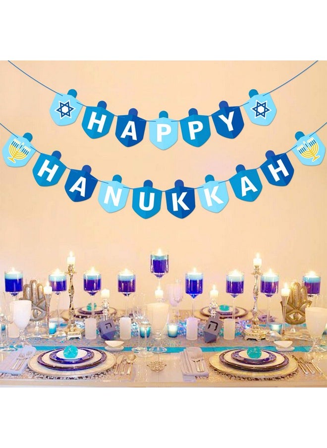 Bessmoso - Hanukkah Decorations Party Banner Holiday Party Dreidel Garland Chanukah Festival Day Supplies Blue Illumination Party Family Gathering Decorations - Image 1