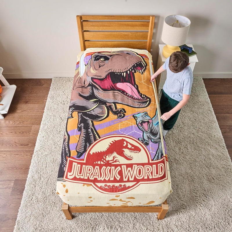 Bleacher Creatures ZippySack Twin Bed Zip-Up Bedding – Super Soft Fleece Fitted Blanket with Side Pocket & Durable Zipper – Easy Bed-Making for Kids (Jurassic) - Image 3