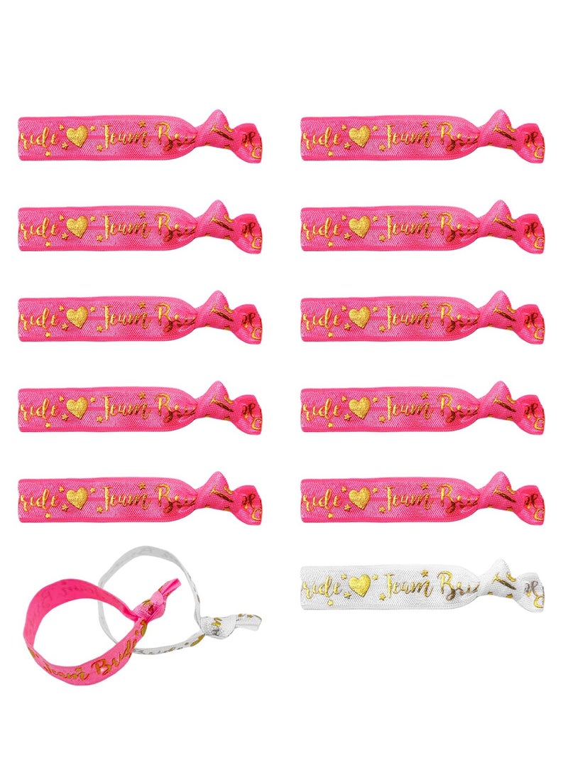 RTYY Hen Party Wristbands Set, 1 White Bride Wristband + 10pcs Team Bride Wristband, Hen Party Accessories for Wedding Engagement Bridal Shower Decorations Bag Fillers  - Image 1