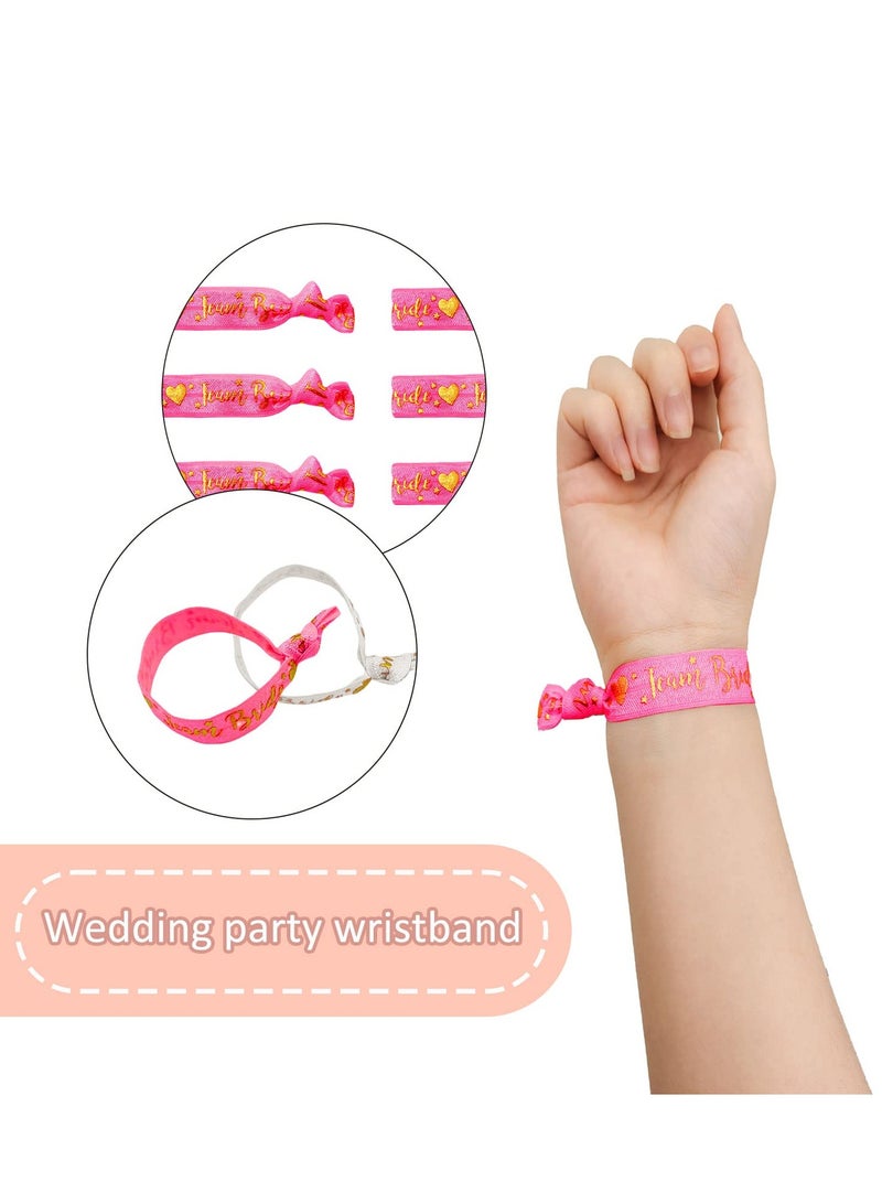 RTYY Hen Party Wristbands Set, 1 White Bride Wristband + 10pcs Team Bride Wristband, Hen Party Accessories for Wedding Engagement Bridal Shower Decorations Bag Fillers  - Image 2