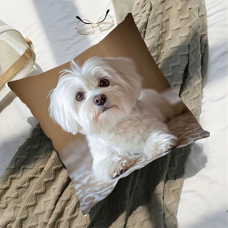 Maltese Dog Farting Pillow 16x16 Inch Soft Polyester Plush Machine Washable Living Room Decor - Image 5