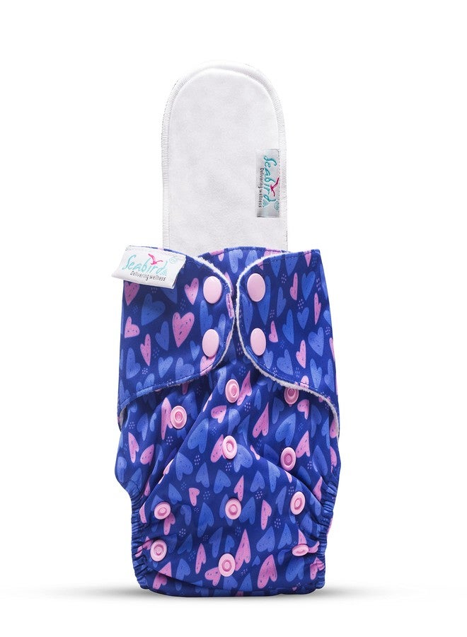 Seabird Premium Cotton Baby Reusable Diaper With Waterproof High Absorbing Layers Insert/Pad Combo Pack Of 2 - Image 2