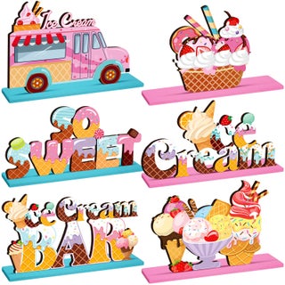 Suzile 6 Pcs Summer Ice Cream Table Wooden Decorations Ice Cream Sign Centerpiece Home Decor Ice Cream Bar Party Decorations for Kids Birthday Party Summer Wedding Supplies - pzsku/ZABCE643C8F9EE43F0F5DZ/45/1749718328/33bc2e41-bbb1-4915-a8bf-6b7e39f2bd6e