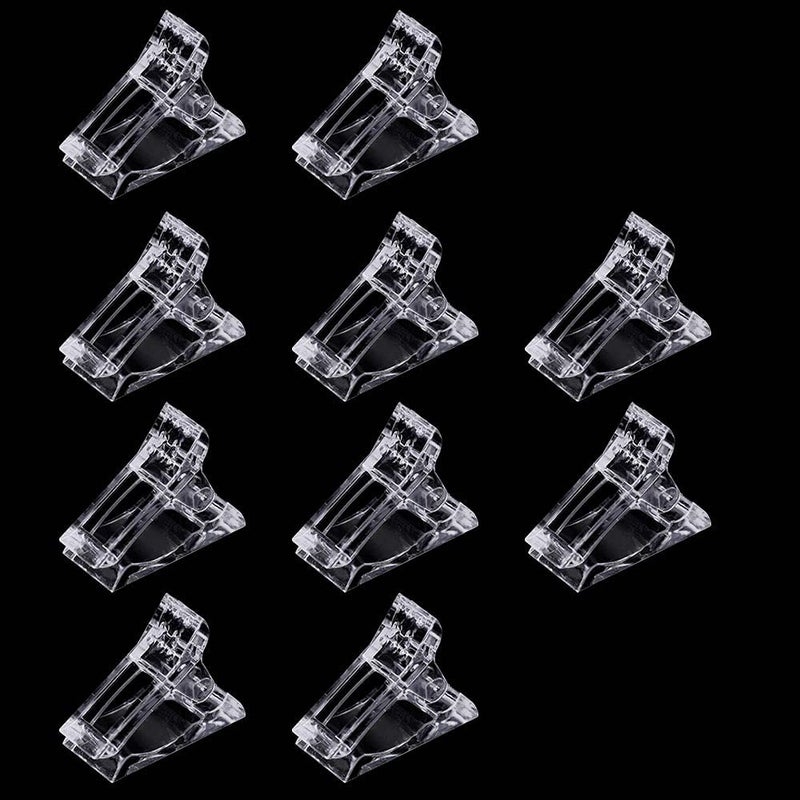 VNC 10Pcs Nail Tips Clip for Quick Building Polygel nail forms Nail clips for polygel Finger Nail Extension UV LED Builder Clamps Manicure Nail Art Tool