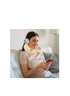 Excefore Travel Pillow, Portable Rest Reading Sleeping Pillow with Sleeping Eye Cover, Suitable for Traveling, Camping, Airplane, Nap (Yellow)  - Image 2