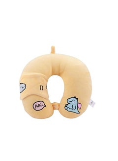 Excefore Travel Pillow, Portable Rest Reading Sleeping Pillow with Sleeping Eye Cover, Suitable for Traveling, Camping, Airplane, Nap (Yellow)  - Image 1