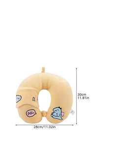 Excefore Travel Pillow, Portable Rest Reading Sleeping Pillow with Sleeping Eye Cover, Suitable for Traveling, Camping, Airplane, Nap (Yellow)  - Image 5