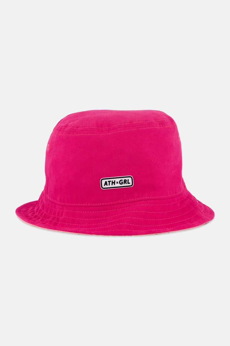 Athleta Women Brand Logo Reversible Bucket Hat, Pink  - Image 1