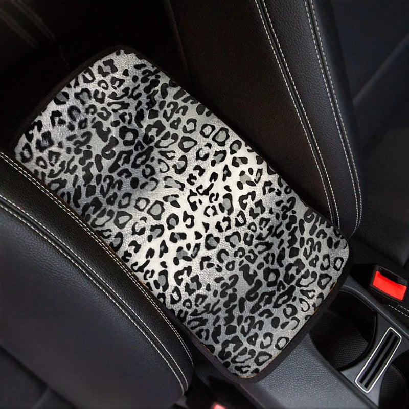 Dreaweet Grey Leopard Printed Universal Auto Center Console Lid Pad Soft Comfy Car Armrest Seat Box Protector Fit for Most Standard Size Vehicle Interior Accessories - Image 3