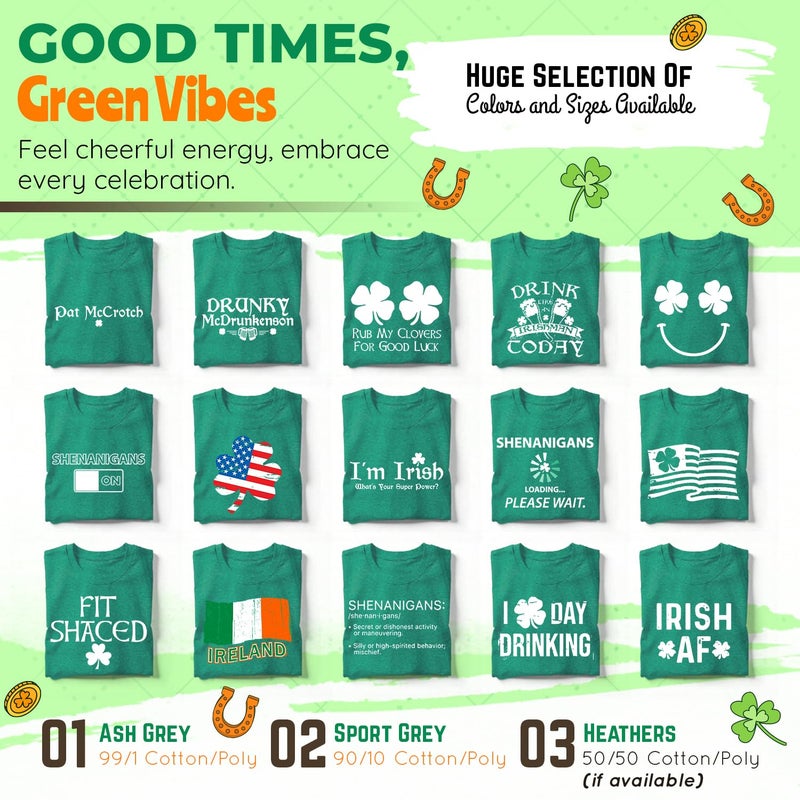 Feelin Good Tees Pat McCrotch Funny St Patricks Day T Shirt Irish Humor Novelty Parade Clover Graphic Tee Men Women Party Outfit T-Shirt XL Irish - Image 3