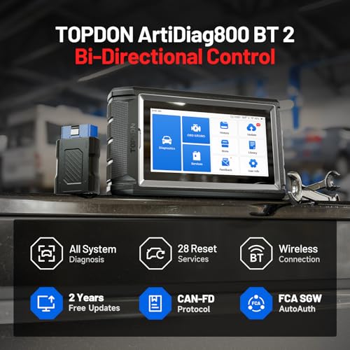TOPDON AD800BT OBD2 Scanner, 2025 Bidirectional Scan Tool, Function as AD900 Lite AD Pro, All System Automotive Diagnostic Scanner, Active Test, 28+ Reset Service, FCA Autoauth, 2 Years Free Update - Image 5