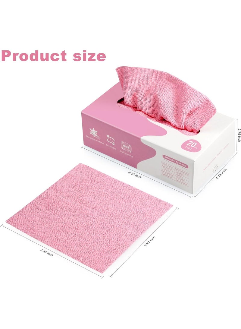 Cleaning cloths, multi-colored, 20.1 x 20.1 cm, pack of 20, low lint, quick-drying, and highly absorbent. - Image 2