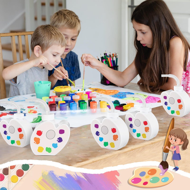 Sratte 12 Pieces Art Themed Party Supplies, Paint Party Gift Favor, 10 oz Plastic Painting Palette Shape Cups with Straws and Lids Bulk for Birthday Baby Shower Decoration - Image 5