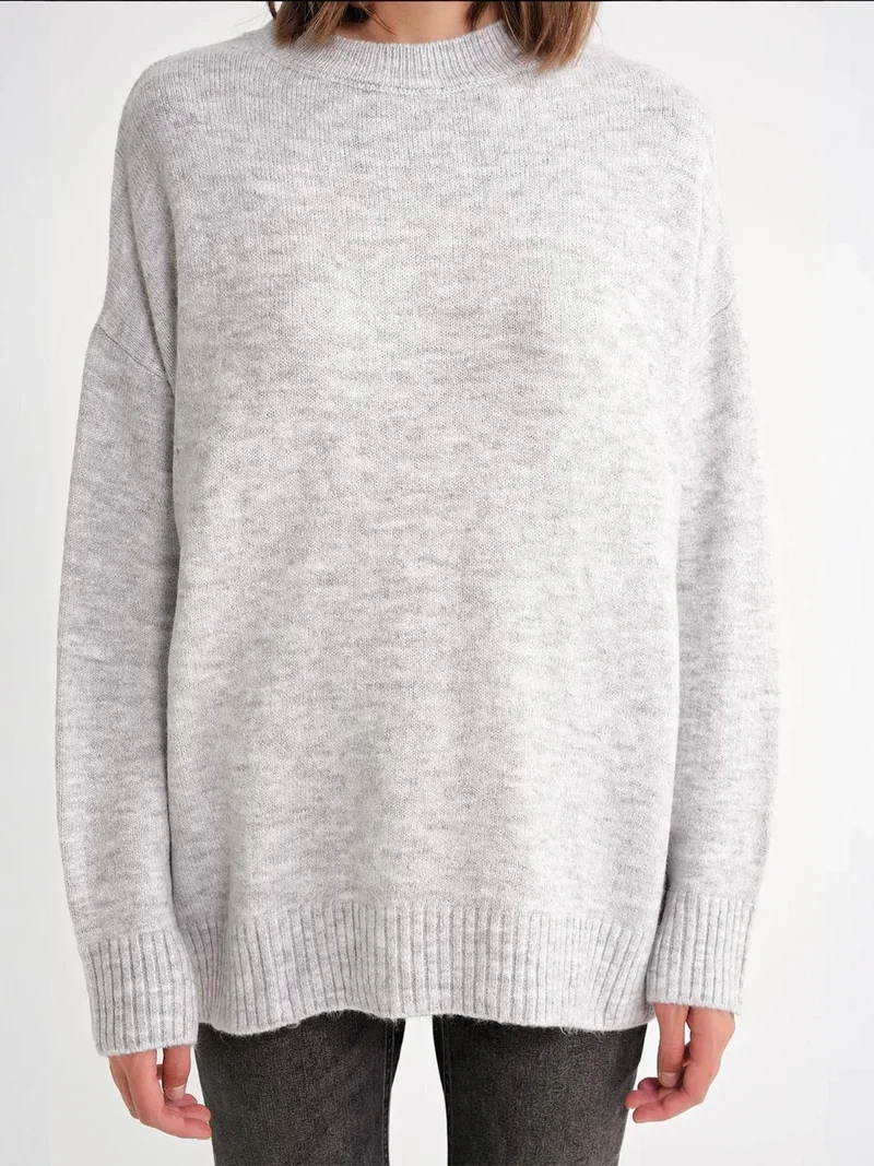 Mixray Grey Mixray Oversized Knitwear Sweater for Women | Best Price UAE