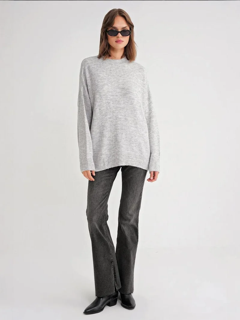 Mixray Grey Mixray Oversized Knitwear Sweater for Women | Best Price UAE