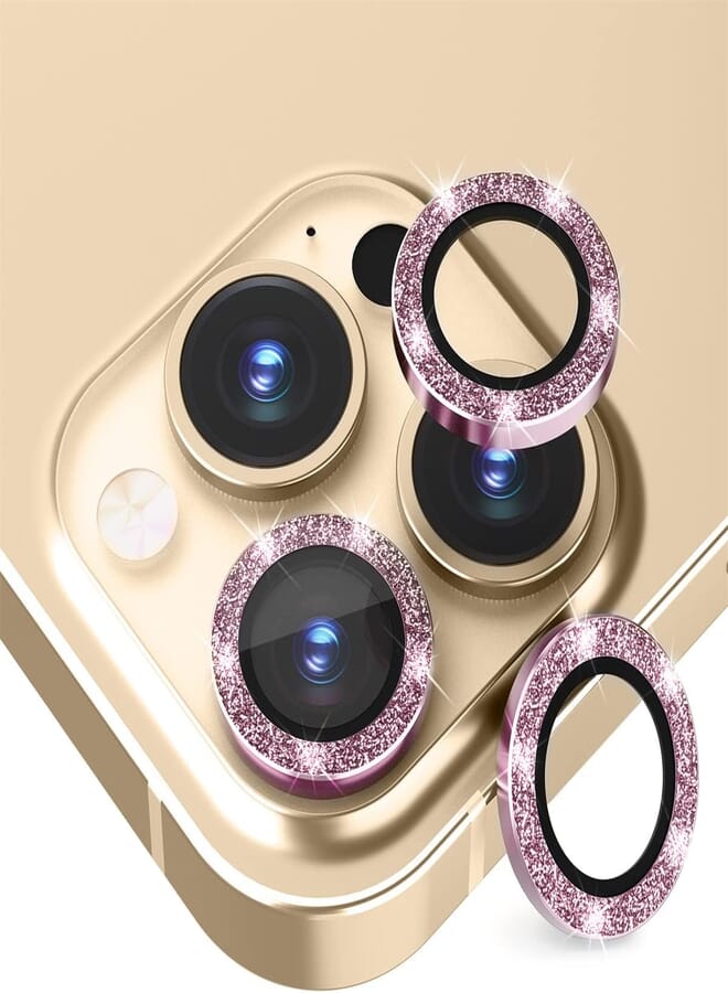 Suoman 3-Pack for iPhone 13 Pro 6.1 inch / 13 Pro Max 6.7 inch Camera Lens Protector, with iPhone 13 Pro Max/iPhone 13 Pro [Glitter diamonds] Camera Cover Circle Tempered Glass - Purple