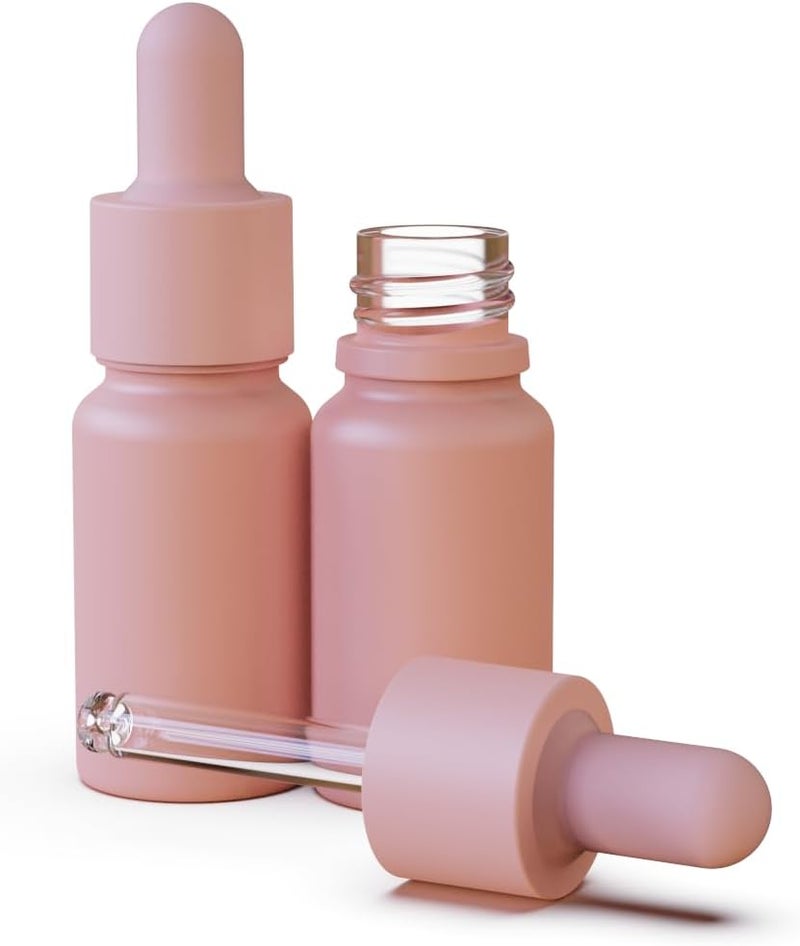 seafulee 1/3 oz Pink Coated Glass Dropper Bottles (10ML) with Glass Eye Dropper, UV Safe Bottles for Essential Oils and Aromatherapy (Pack of 12) - Image 4