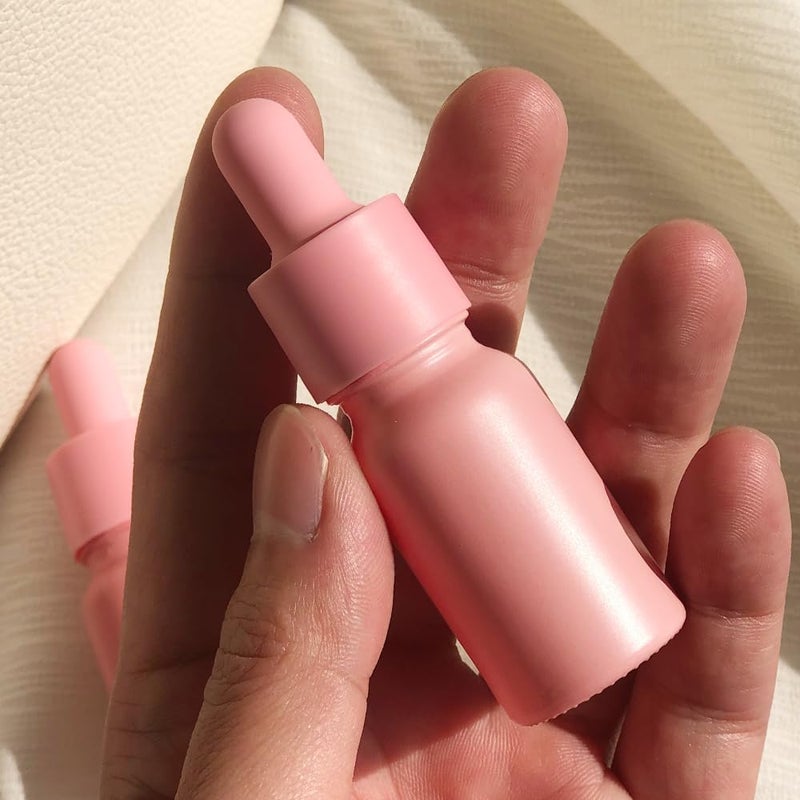 seafulee 1/3 oz Pink Coated Glass Dropper Bottles (10ML) with Glass Eye Dropper, UV Safe Bottles for Essential Oils and Aromatherapy (Pack of 12) - Image 5