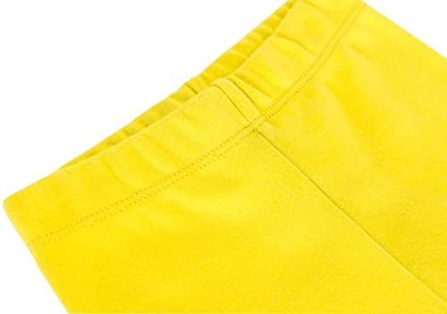 Lilax Girls' Basic Solid Full Length Cotton Soft Leggings (2T, Yellow) - Image 4