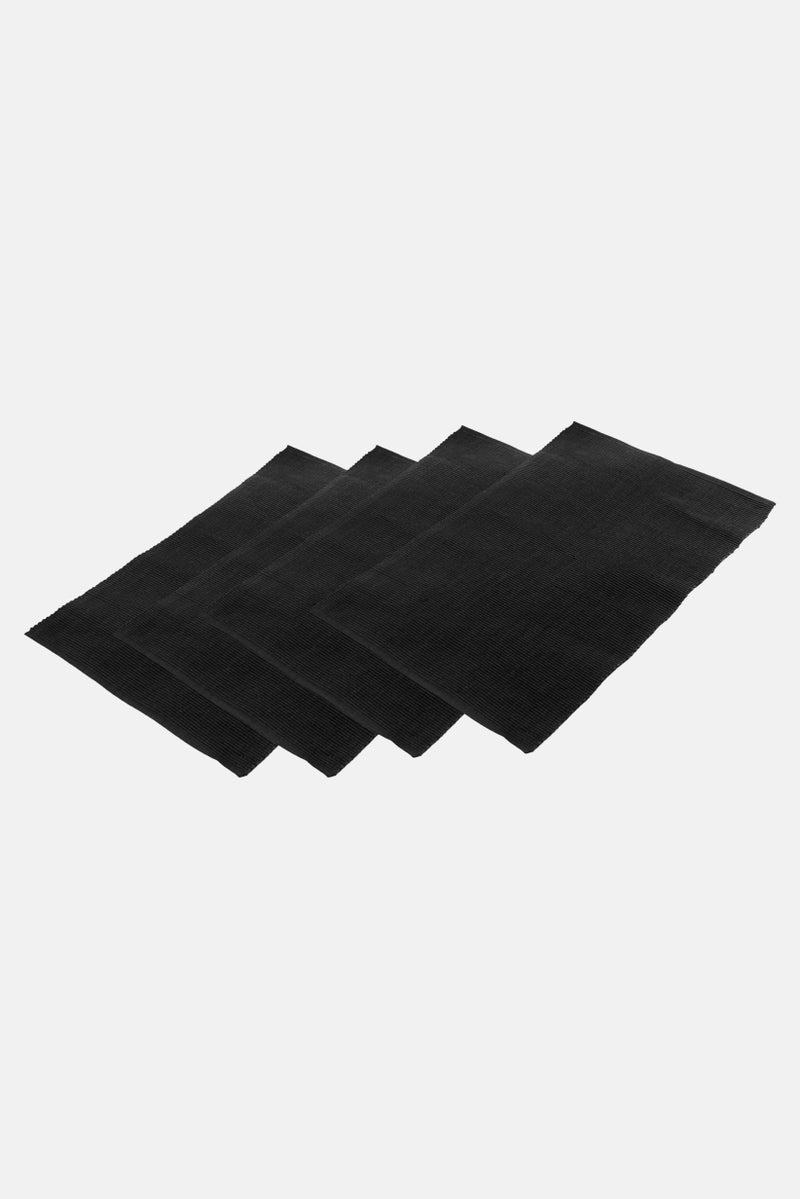 Catherine Malandrino 4 Pieces Plain Cotton Place Mats, Navy  - Image 3