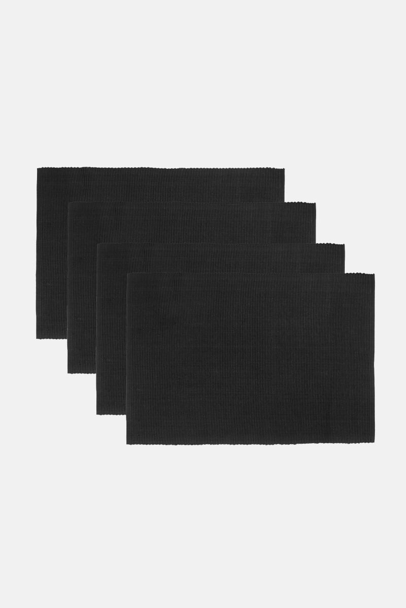 Catherine Malandrino 4 Pieces Plain Cotton Place Mats, Navy  - Image 4