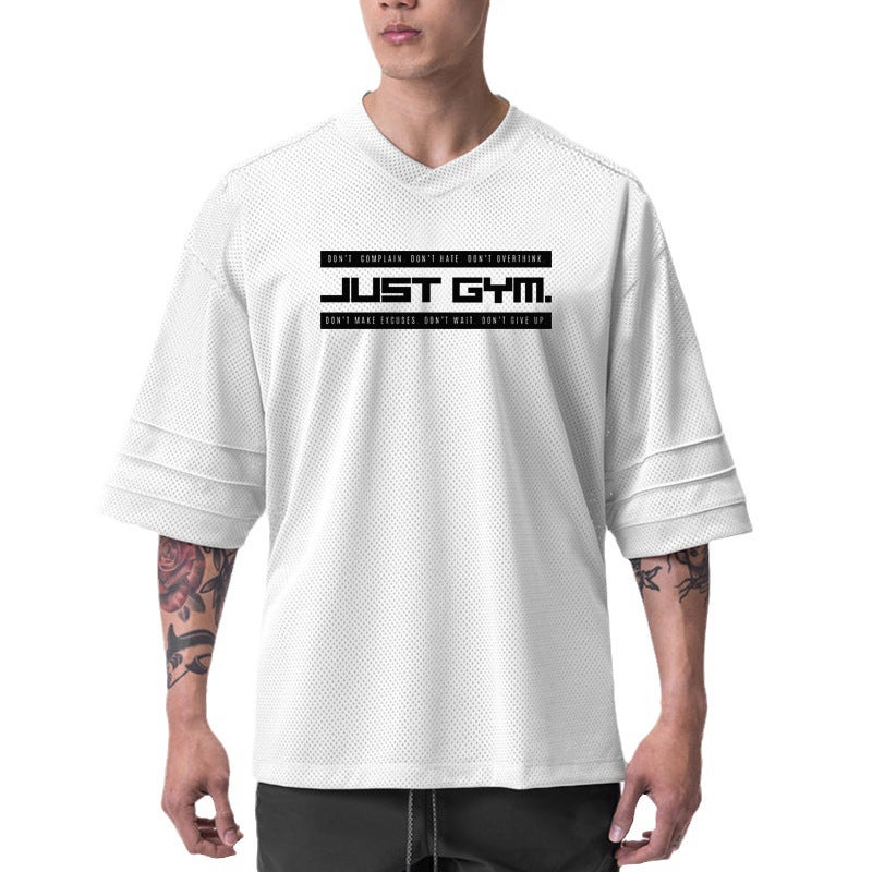 Summer plus size quick-drying T-shirt bodybuilding short sleeve men''s running fitness training Sports half sleeve bottoming shirt - Image 3