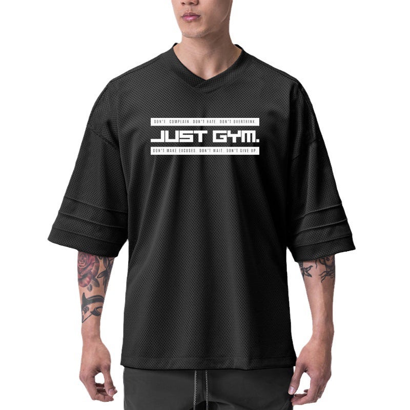 Summer plus size quick-drying T-shirt bodybuilding short sleeve men''s running fitness training Sports half sleeve bottoming shirt - Image 1