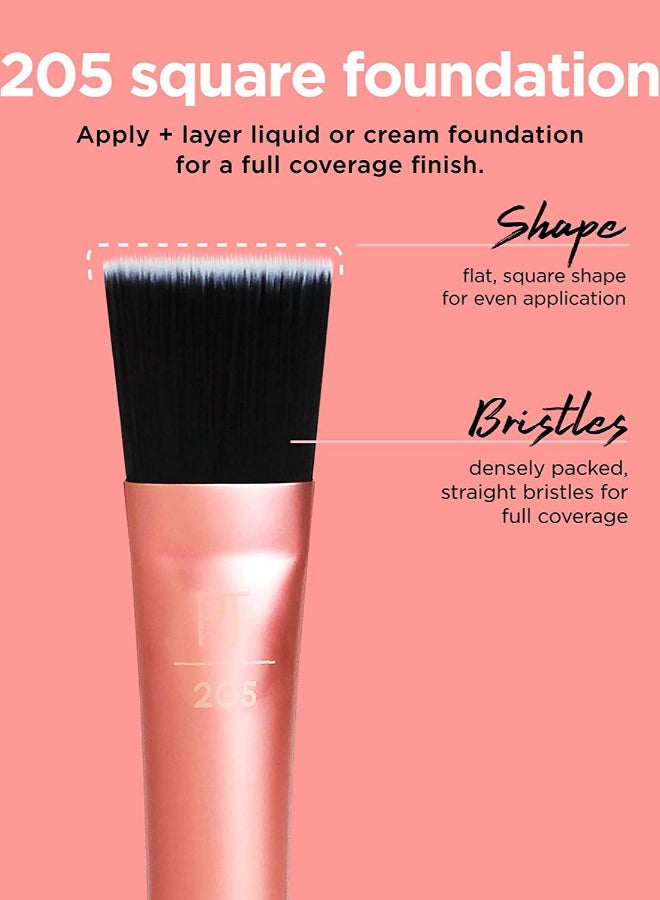 REAL TECHNIQUES Flawless Base Brush Set and Eyeshadow Brush Set with Miracle Complexion Sponge (Pack Of 4), Orange Multicolour - Image 2