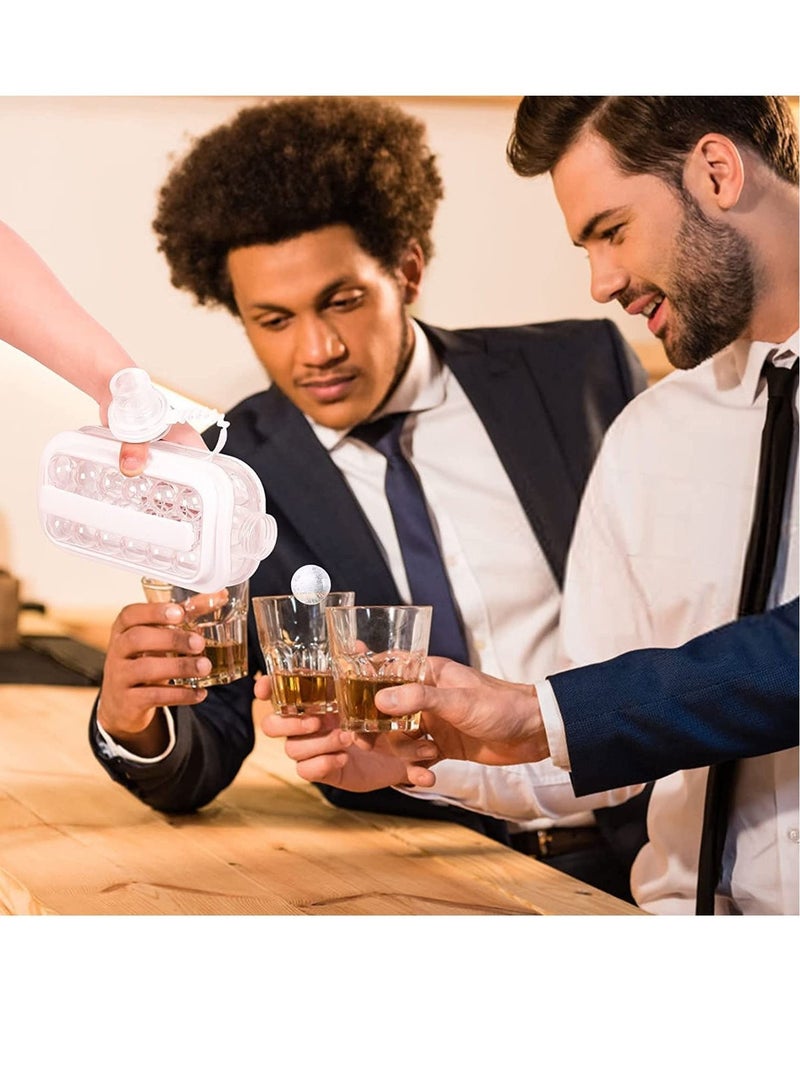 ELTRAZONE Portable Ice Ball Maker 2 in 1 Sanitary Ice Cube Trays for Freezer Round Ice Cube Mold Makes 17 Cubes,Ice Maker Bottle with Lid Easy Release - Image 2