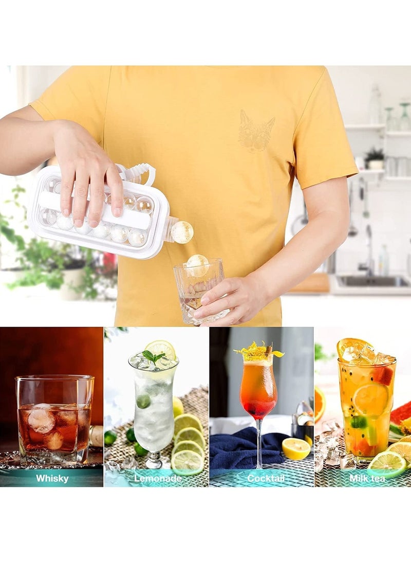 ELTRAZONE Portable Ice Ball Maker 2 in 1 Sanitary Ice Cube Trays for Freezer Round Ice Cube Mold Makes 17 Cubes,Ice Maker Bottle with Lid Easy Release - Image 3
