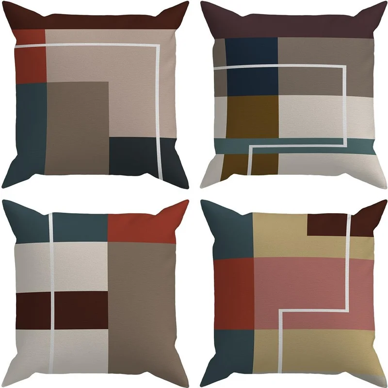 Evdeki Çarşı Evik Geometric 4-Piece Throw Pillow Case DS31