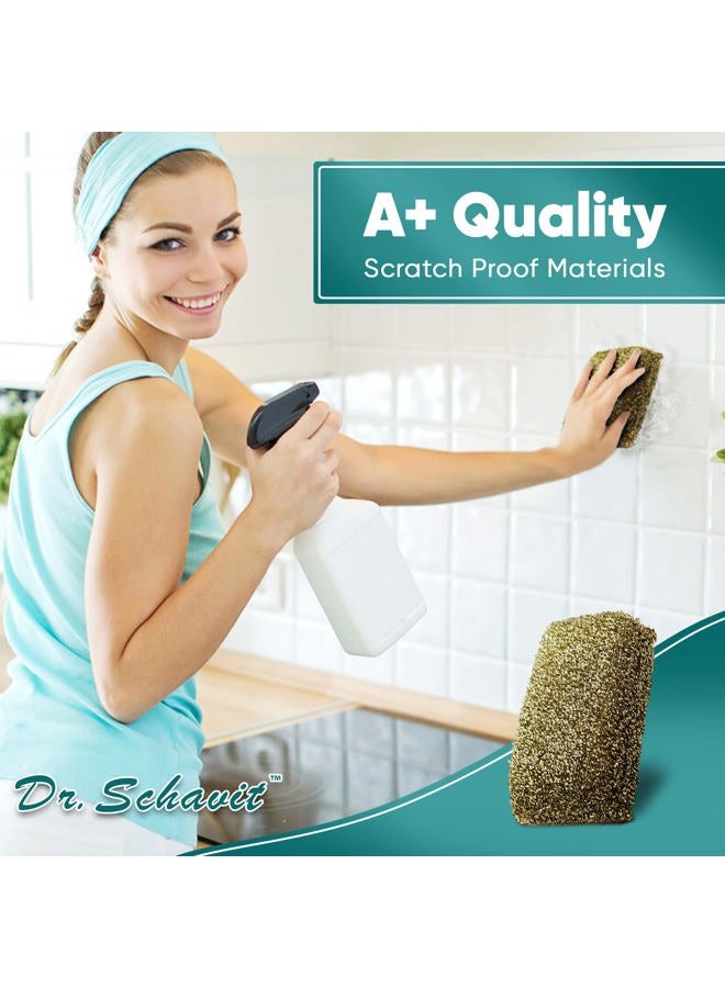 DR. SCHAVIT Perfect Scour 2 Pack Scrub Sponges for Kitchen - Multipurpose Non-Scratch Sponge with Heavy Duty Scouring Power - Soft and Fast Cleaning Scrubber for Cleaning Dishes, Pans, Pots and Hard Stains - Image 2