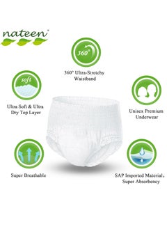 nateen Nateen Hospeen Adult Diapers Pants,Period Pants for Sanitary Protection,Medium,Waist Size 60-110cm,20 Count Day Adult Pull Ups,Panty Style Sanitary Pads for Women,Super Soft Fit.  - Image 3
