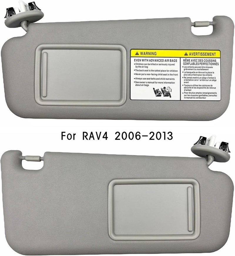 QASULER Gray Left Driver Sun Visor for Toyota RAV4 2006-2013 - Image 2