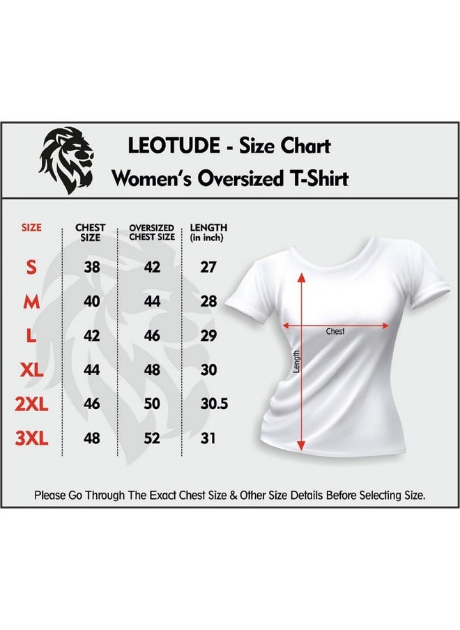 LEOTUDE - LEOTUDE Womens Oversized Round Neck Cottonblend Half Sleeve T-Shirts (GRL_FS49_MSTRD_Smile_P_Mustard_S) - Image 1