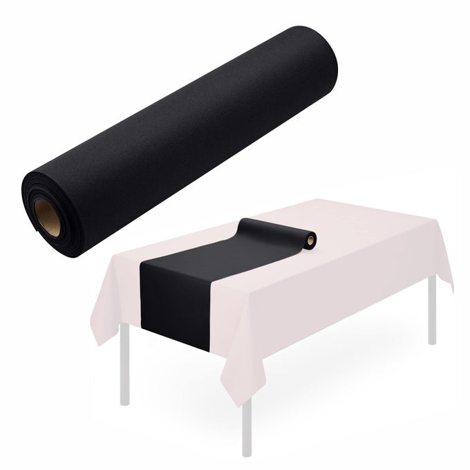 DISPOSABLE TABLE RUNNER FOR DINING TABLE 16 X 48 20PACK LINENLIKE BLACK PAPER TABLE RUNNERS FOR PARTY WEDDING OR EVENT