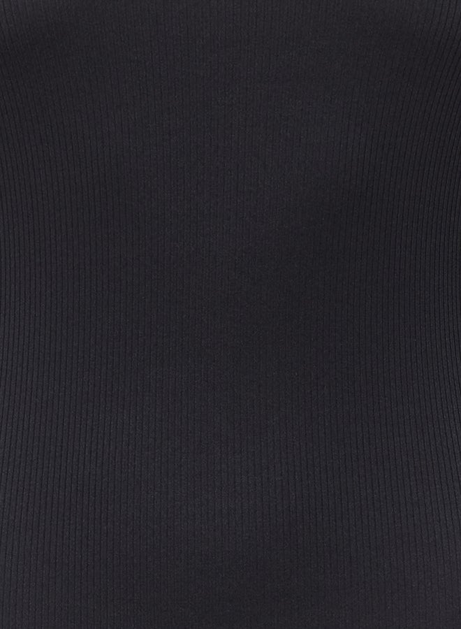 trendyol Black Fitted Square Neck Ribbed Stretchy Knitted Maxi Pencil Dress - Image 4