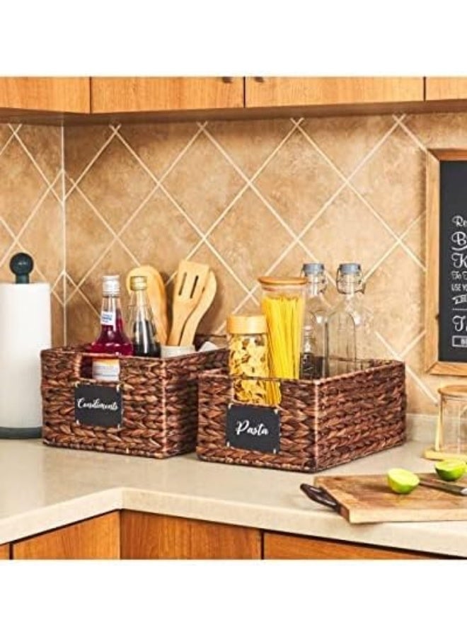 Homesmiths Water Hyacinth Bin With Handle, Large, Mocha Brown - Image 2