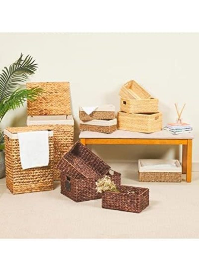 Homesmiths Water Hyacinth Bin With Handle, Large, Mocha Brown - Image 4