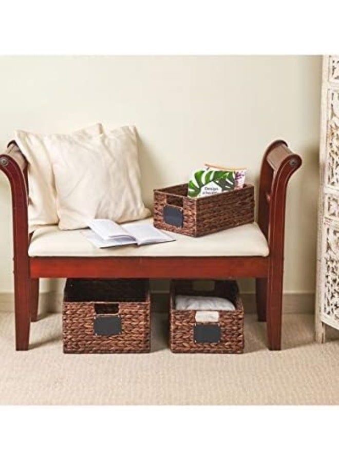 Homesmiths Water Hyacinth Bin With Handle, Large, Mocha Brown - Image 3