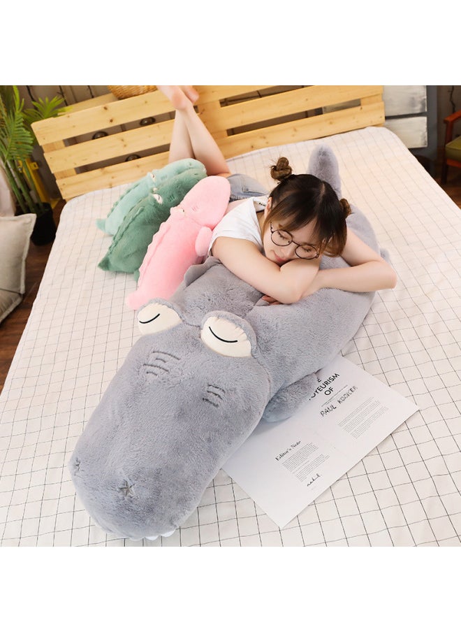 Large Crocodile Plush Toy Soft Cute Alligator Doll Long Pillow Boyfriend Pillow Birthday Gift Wholesale-Color:Grey-Height:1.3m (with Zipper)  - Image 4