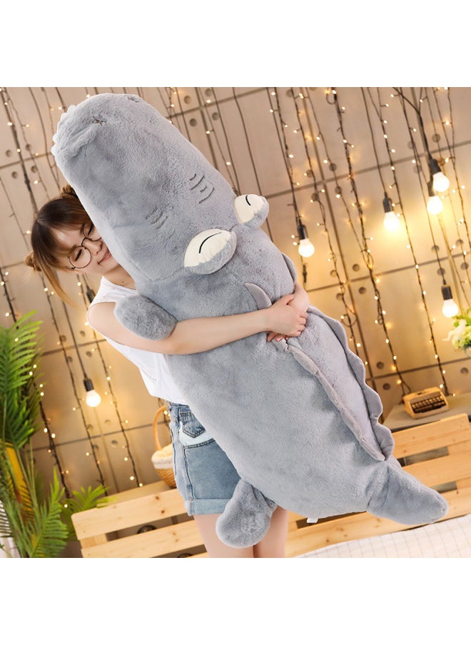 Large Crocodile Plush Toy Soft Cute Alligator Doll Long Pillow Boyfriend Pillow Birthday Gift Wholesale-Color:Grey-Height:1.3m (with Zipper)  - Image 2